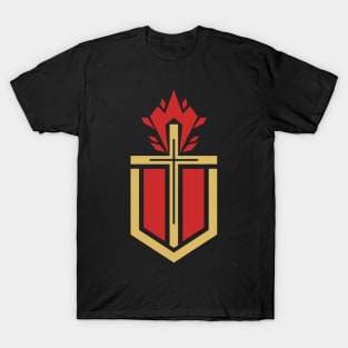 Christian illustration. Cross and flame. T-Shirt